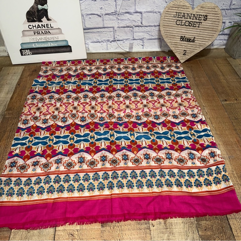 J. Mclaughlin Scarf Multicolor Rectangle Scarf 10… - image 2